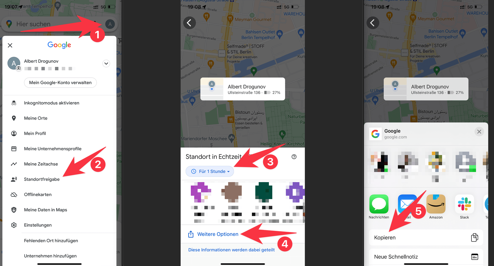 Partager sa position dans Google Maps