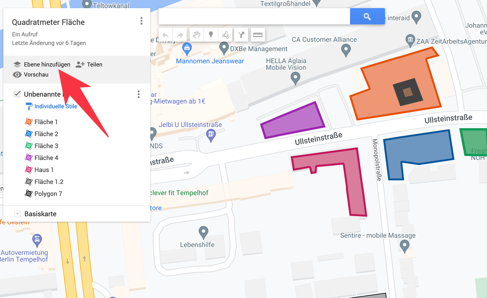 Adding a new layer in Google My Maps