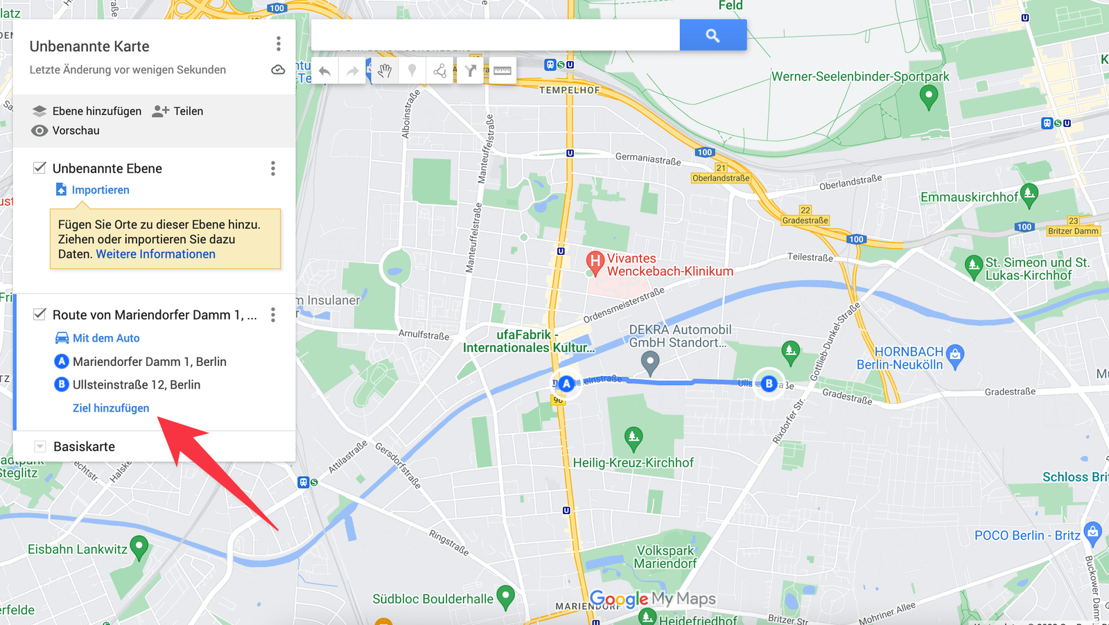 Ajouter une destination dans Google My Maps