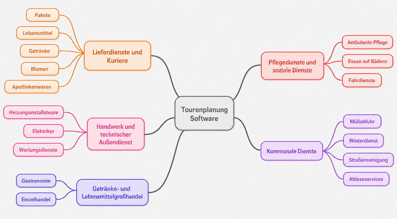 Branches die routeplanningsoftware gebruiken